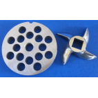 #12 x 3/8" PLATE & SWIRL KNIFE S/S Meat Grinder Grinding SET
